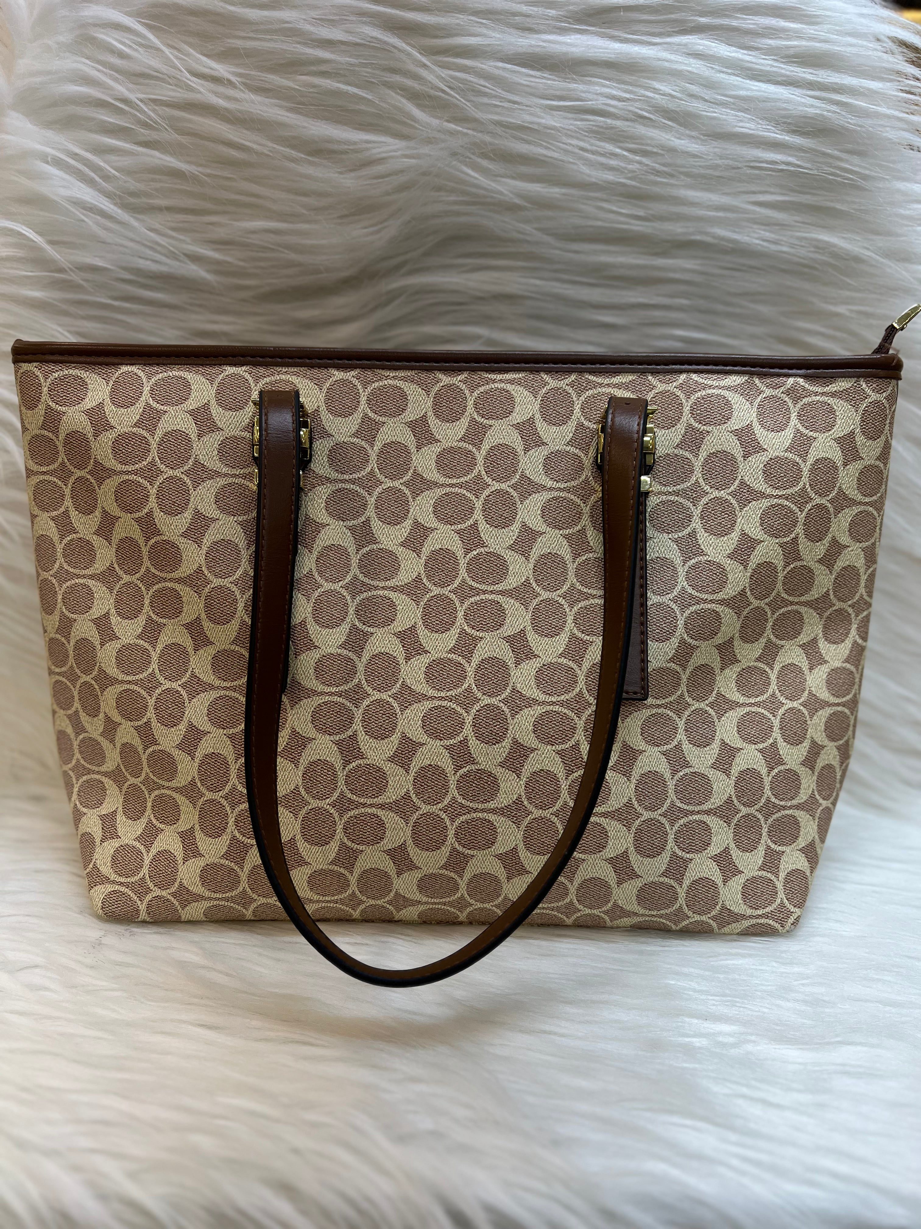 COACH IMPORTED TOTE BAG TBS -085 TAN-BROWN