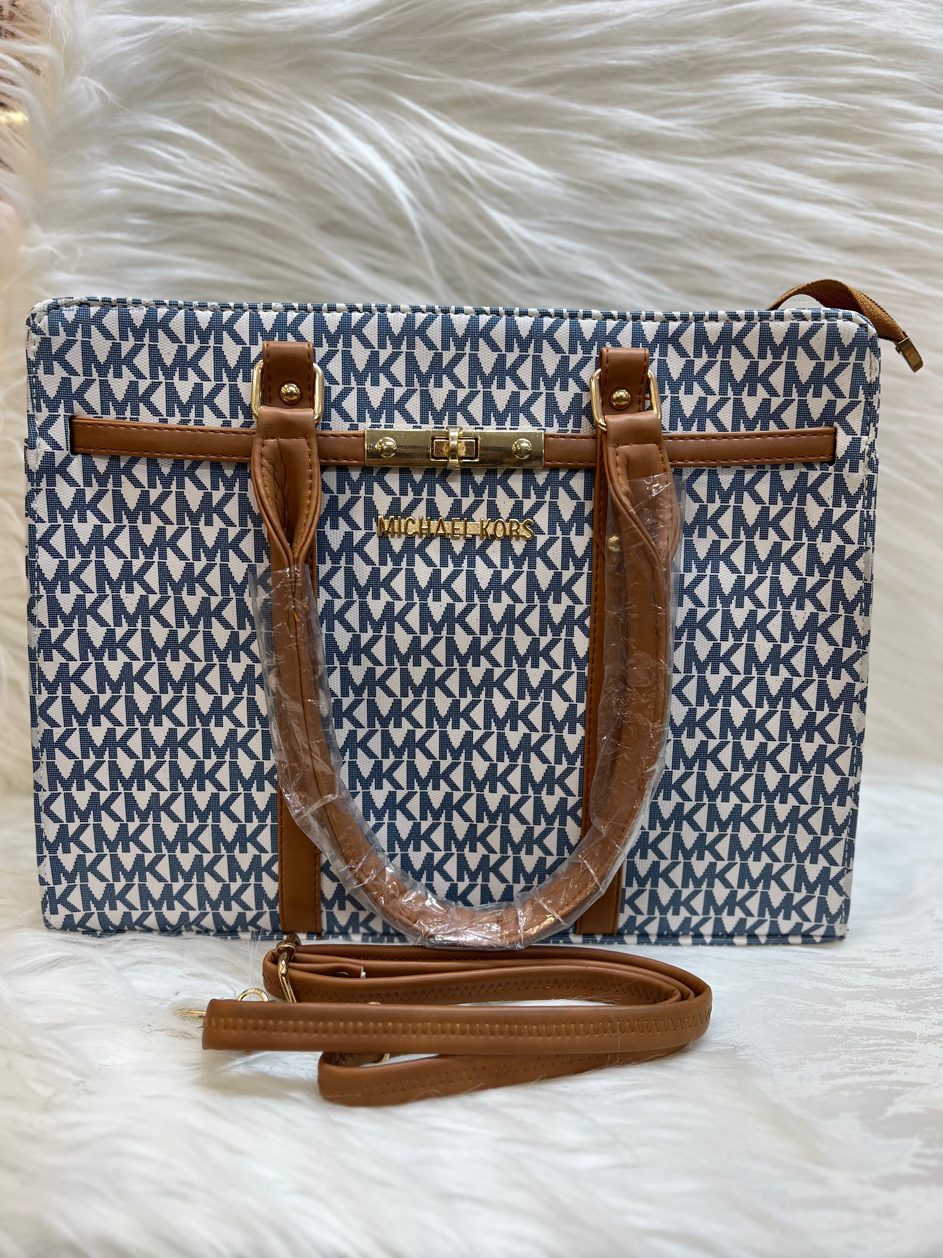 MICHEAL KORS NB TOTE BAG TBS-095 BLUE-WHITE