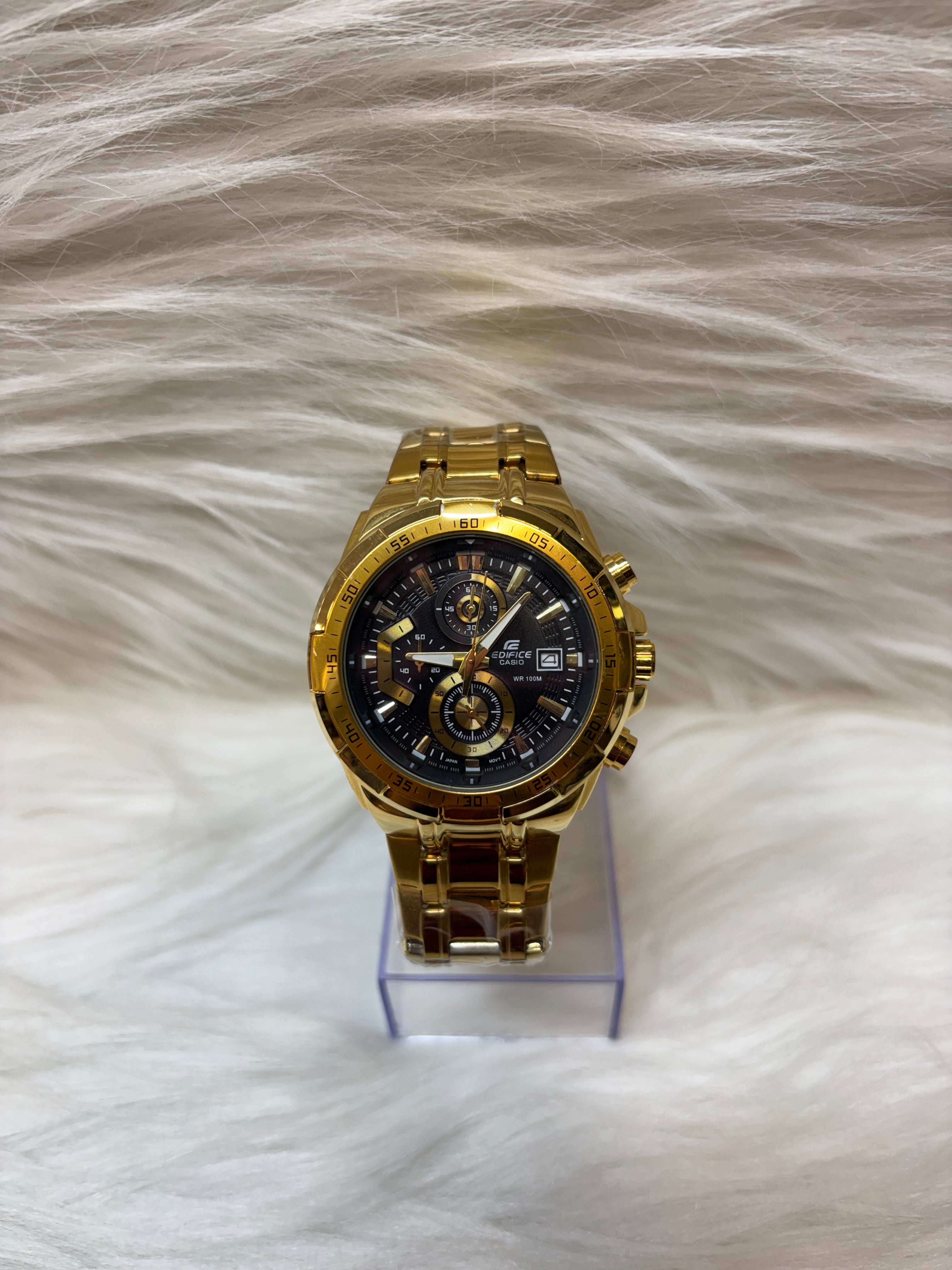 EDIFICE CASIO MEN'S PREMIUM WATCH TBS-W93 GOLDEN