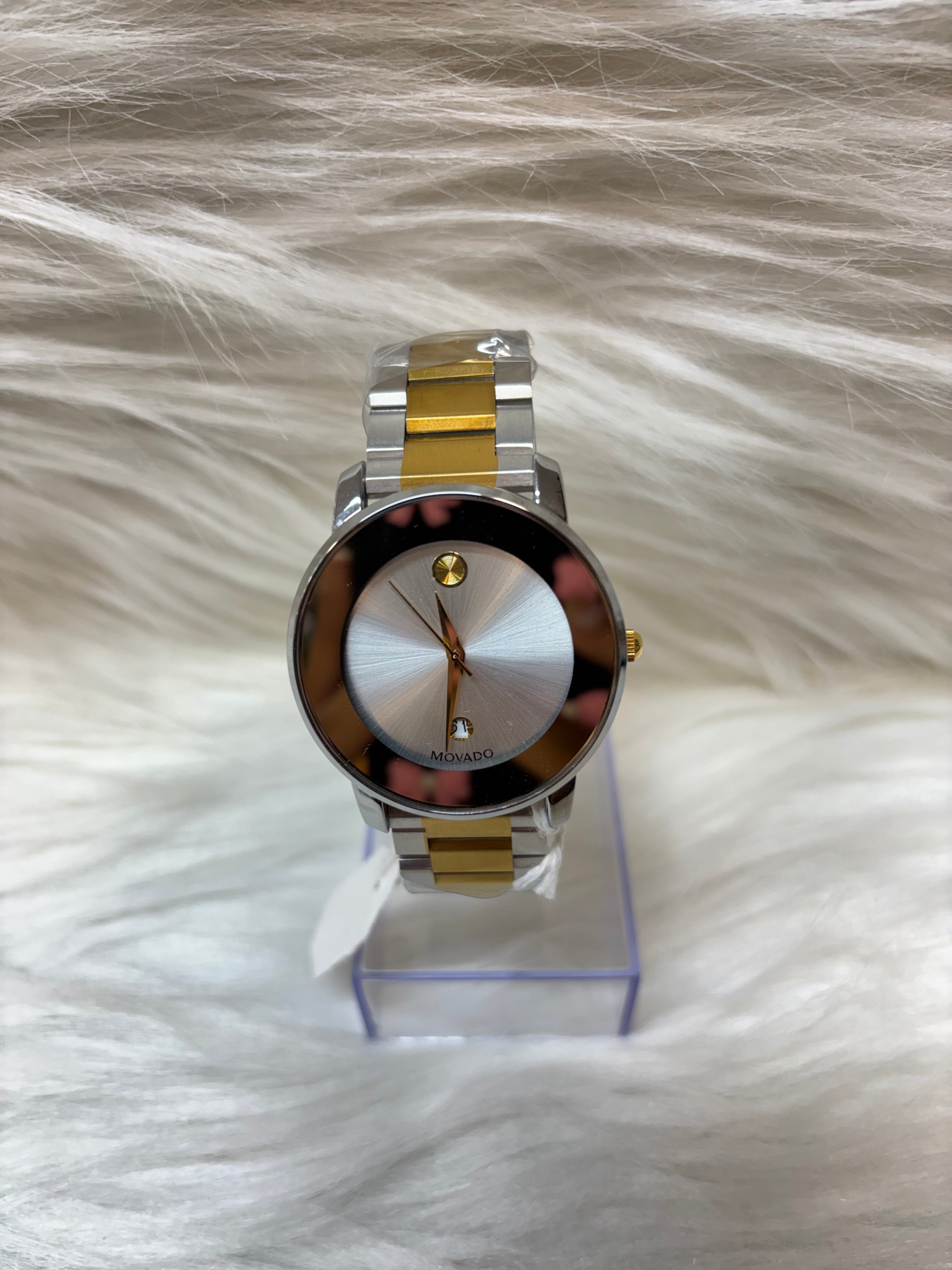 MOVADO MEN'S PREMIUM WATCH TBS-W96 DUAL TONE CHAIN