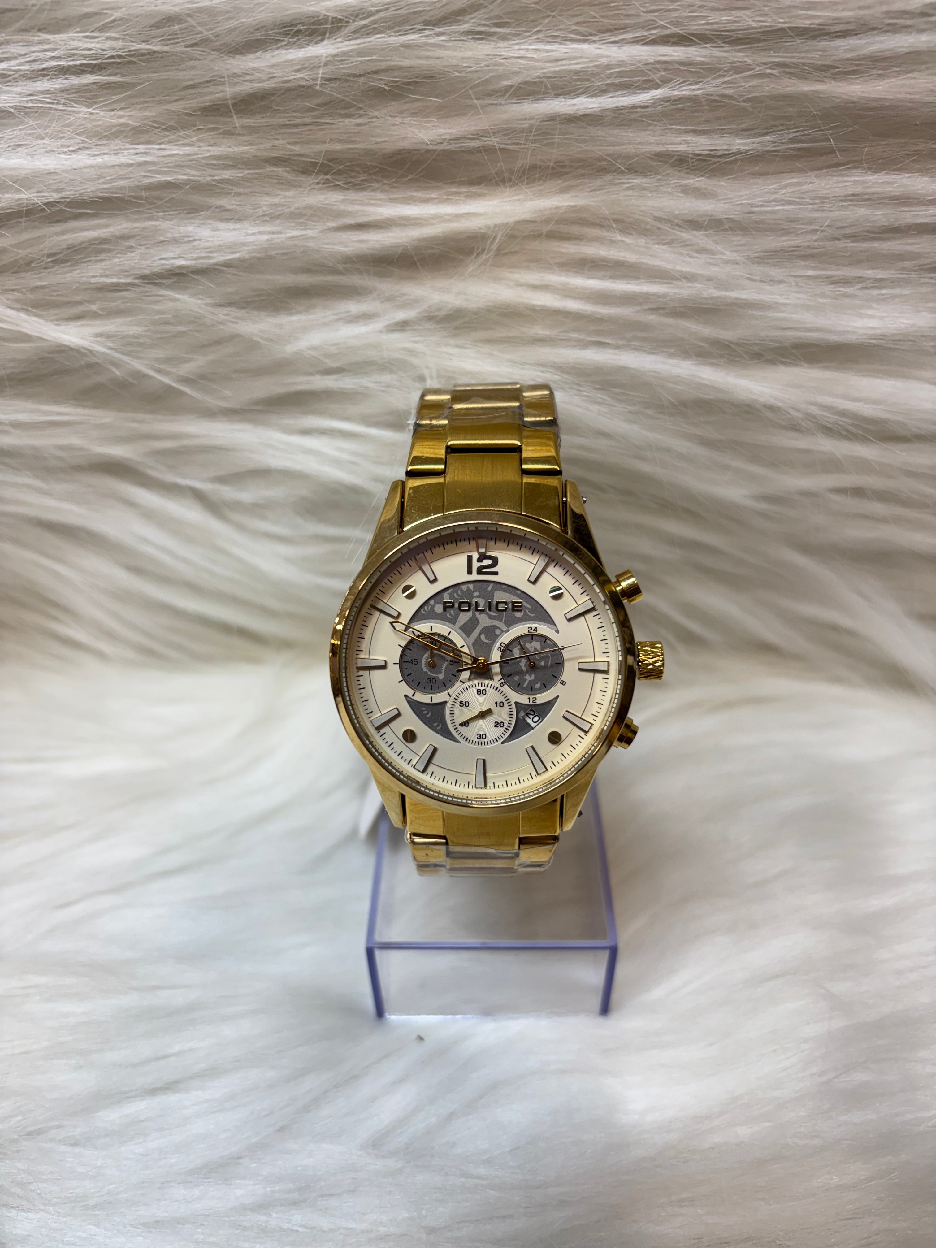 POLICE MEN'S PREMIUM WATCH TBS-W100 GOLDEN
