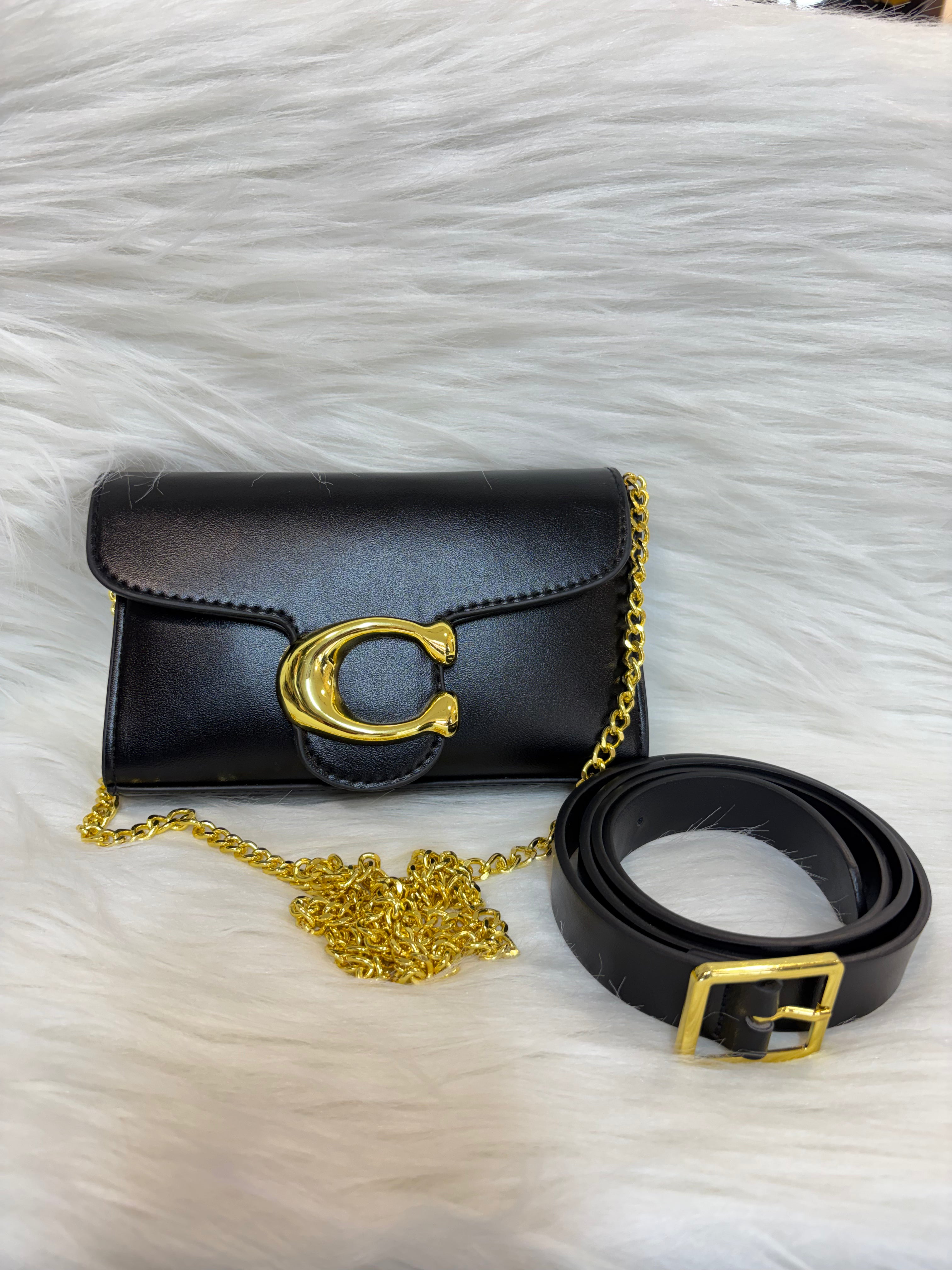COACH PREMIUM WAIST SLING BAG TBS-B1 BLACK