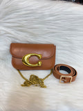 COACH PREMIUM WAIST SLING BAG TBS-B2 TAN