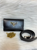 PRADA PREMIUM WAIST SLING BAG TBS-B8 BLACK