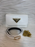 PRADA PREMIUM WAIST SLING BAG TBS-B9 WHITE