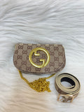 GUCCI PREMIUM WAIST SLING BAG TBS-B11 SIGHNATURE COFFEE