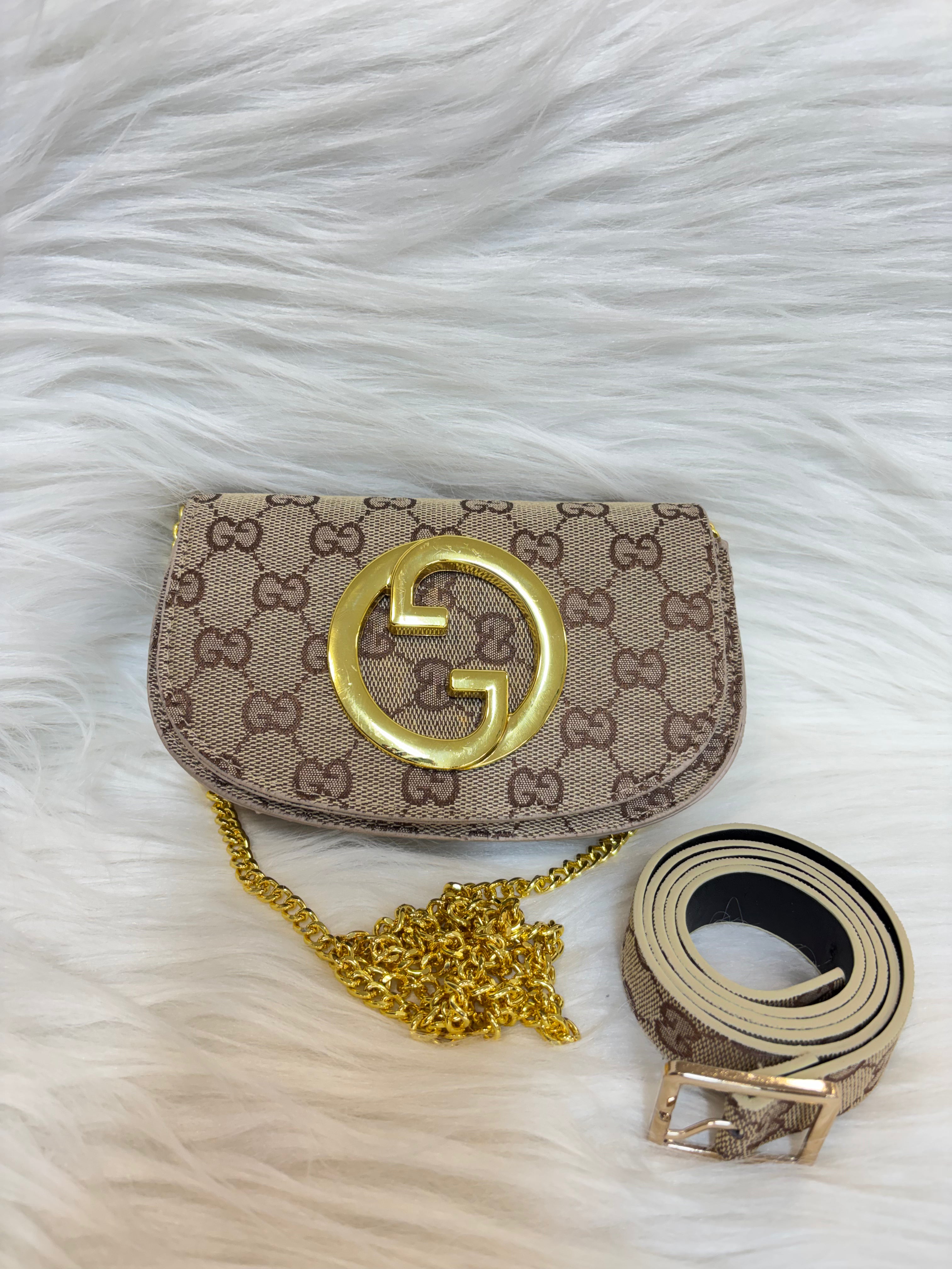 GUCCI PREMIUM WAIST SLING BAG TBS-B11 SIGHNATURE COFFEE