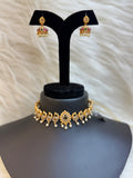 MORPANKH-GOLD PLATED PEACOCK CHOKER WITH JHUMKA EARRINGS TBS-28