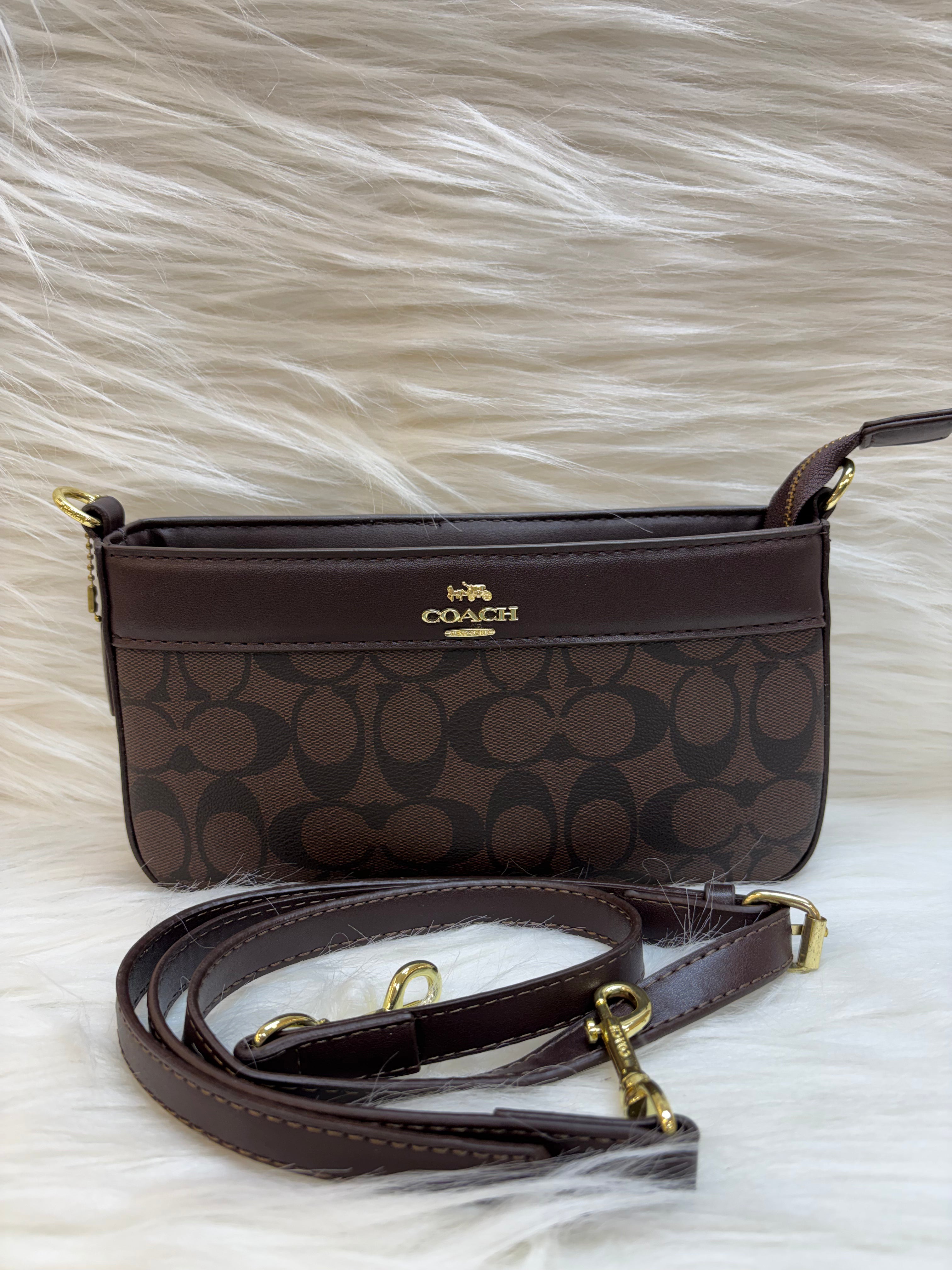 COACH PREMIUM SLING BAG TBS-B000455 DARK BROWN