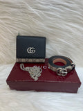 GUCCI LADIES WALLET+BELT COMBO TBS-B-95-BLACK