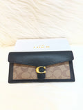 COACH TABBY LADIES FLAP WALLET TBS-B-94-BLACK-APRICOT