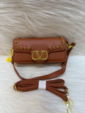 VALENTINO IMPRTED SLING BAG TBS-0066-BROWN
