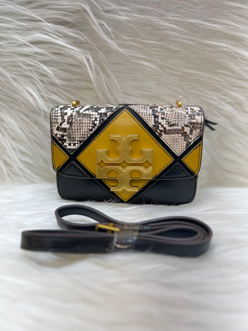 TORY BURCH SUPER PREMIUM SLING BAG TBS-B000450-BLACK-YELLOW