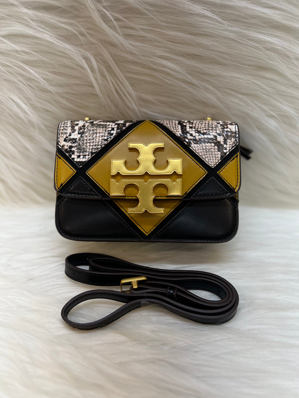 TORY BURCH SUPER PREMIUM SLING BAG TBS-B000450-BLACK-YELLOW