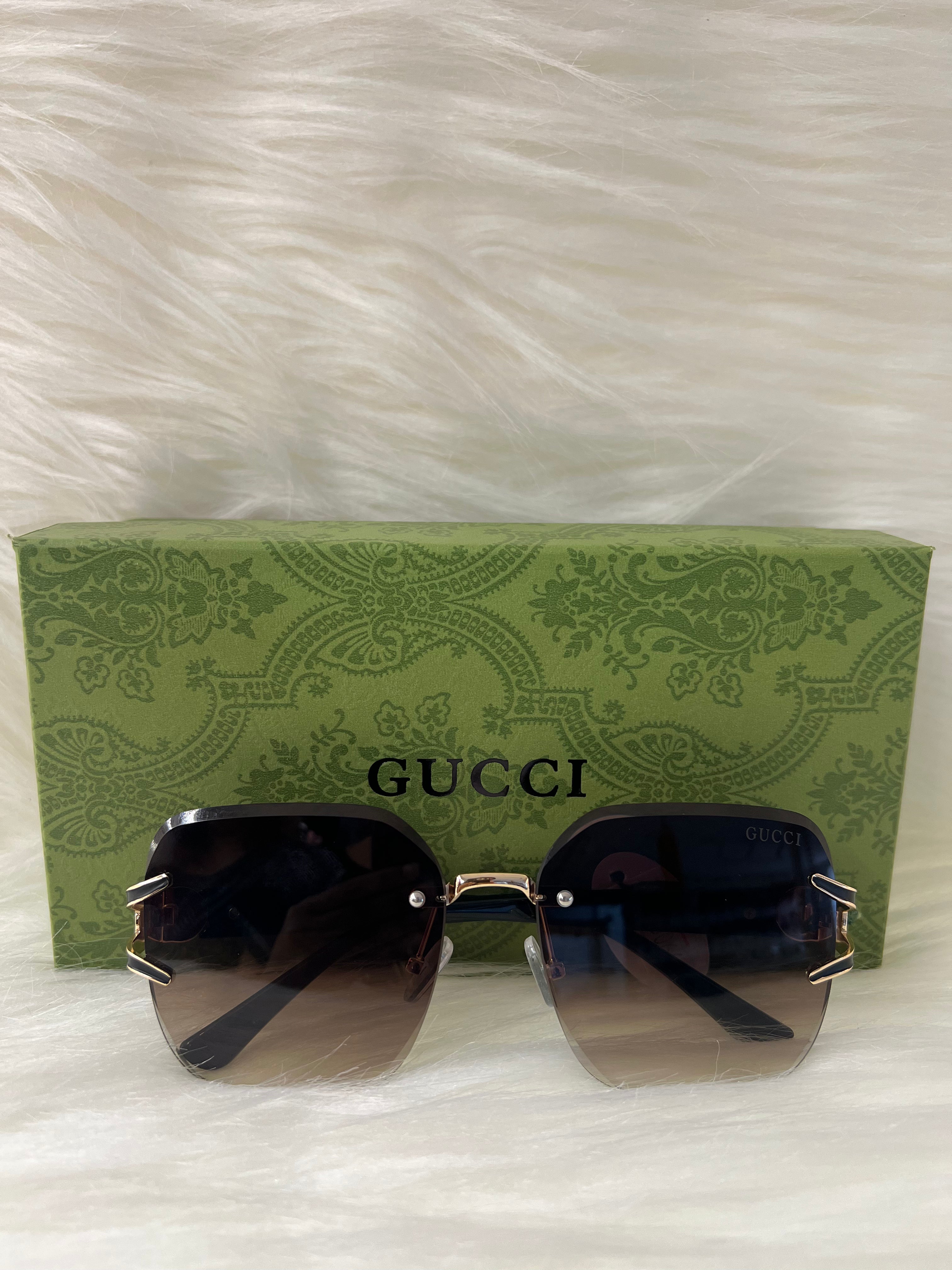 GUCCI SHADE/SUNGLASSES TBS-E9 BROWN