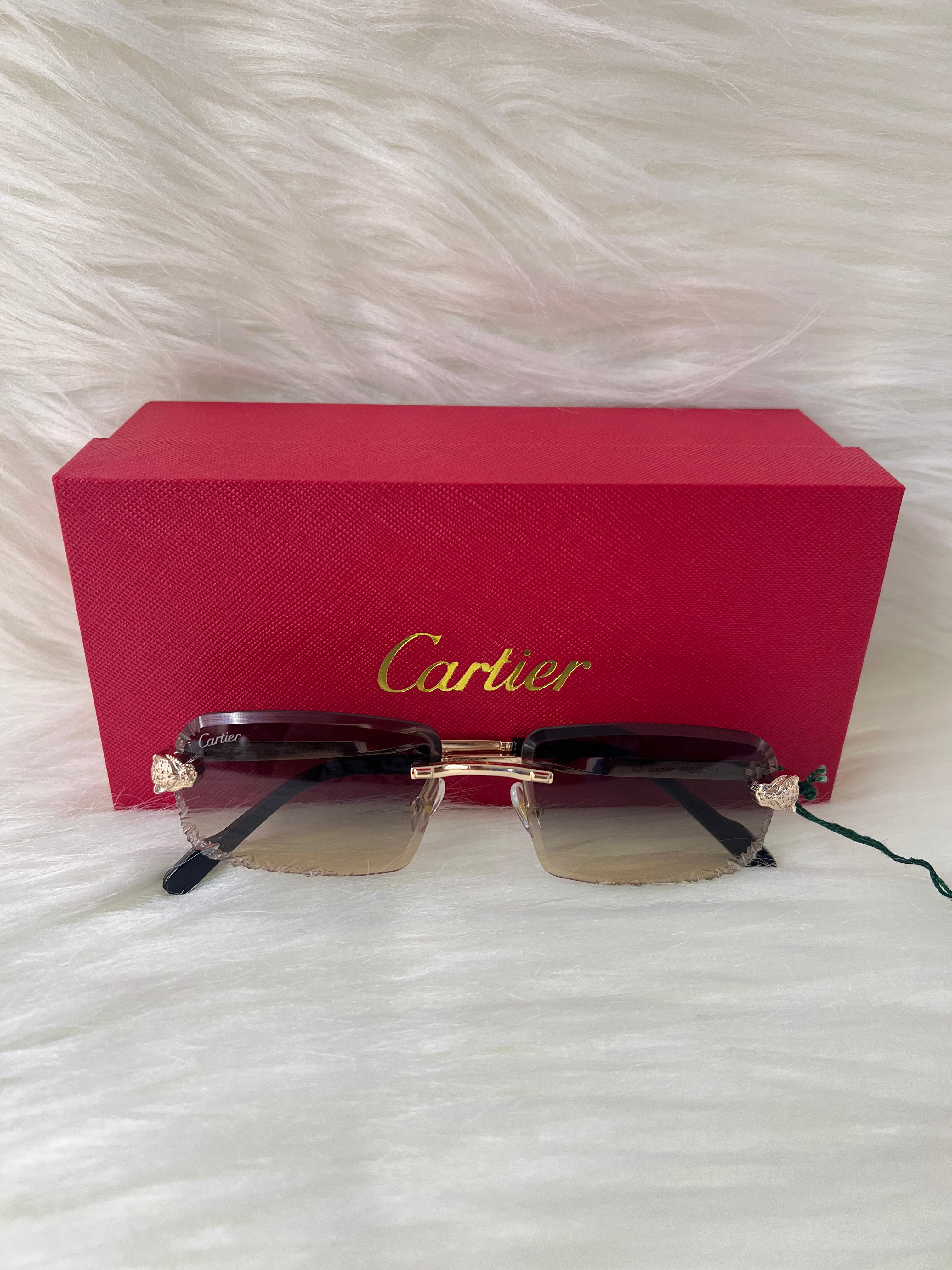 CARTIER SHADE/SUNGLASSES TBS-E5 BROWN