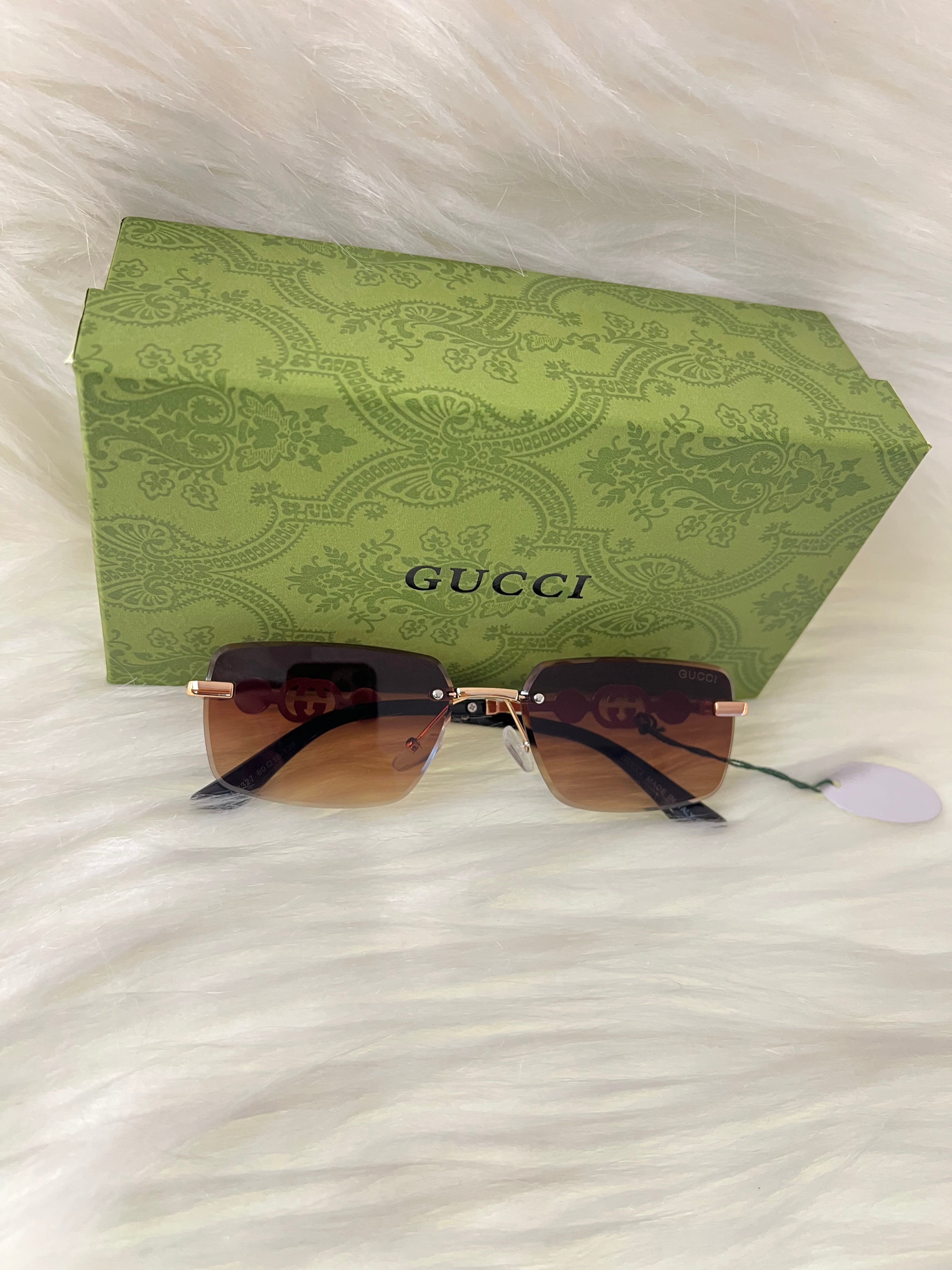 GUCCI SHADE/SUNGLASSES TBS-E4 BROWN