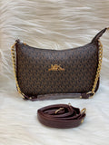 ECONOMICAL SLING BAG TBS-NB-MKMOONHALFCHAINHALFLEATHER-4 (WITHOUT BOX )