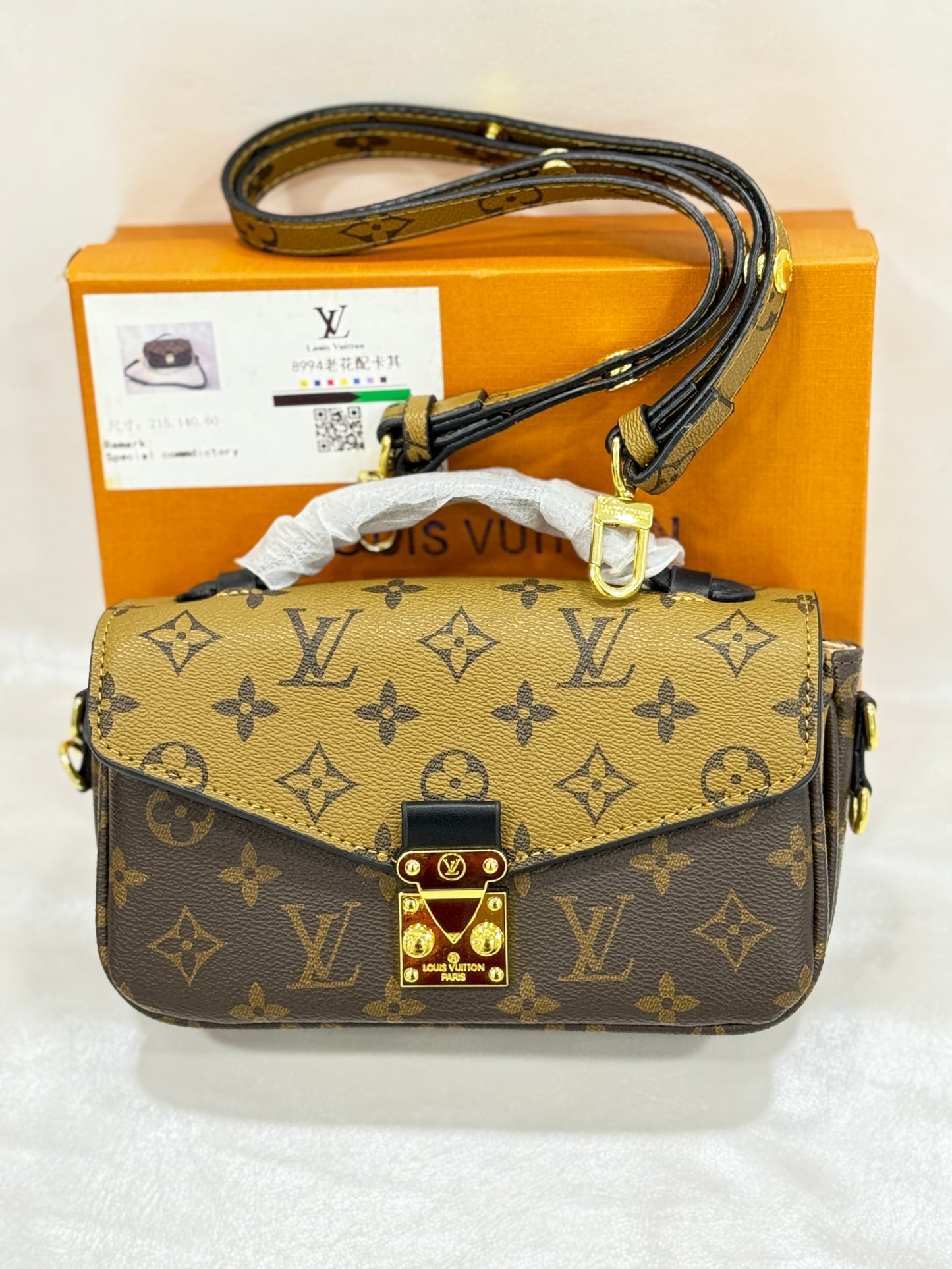 LOUIS VUITTON  APRICOT BROWN SHOULDER BAG (WITH BOX )