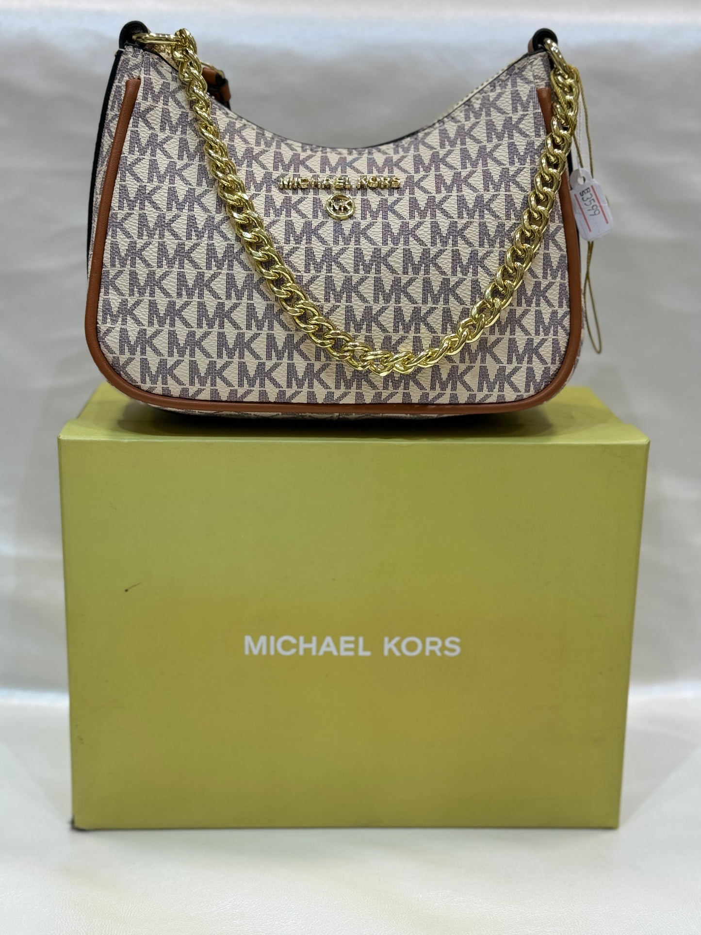 MICHAEL KORS BEIGE BROWN HAND BAG ( WITH BOX )
