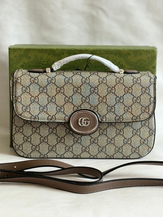 GUCCI KHAKI CROSSBODY BAG ( WITH  BOX )