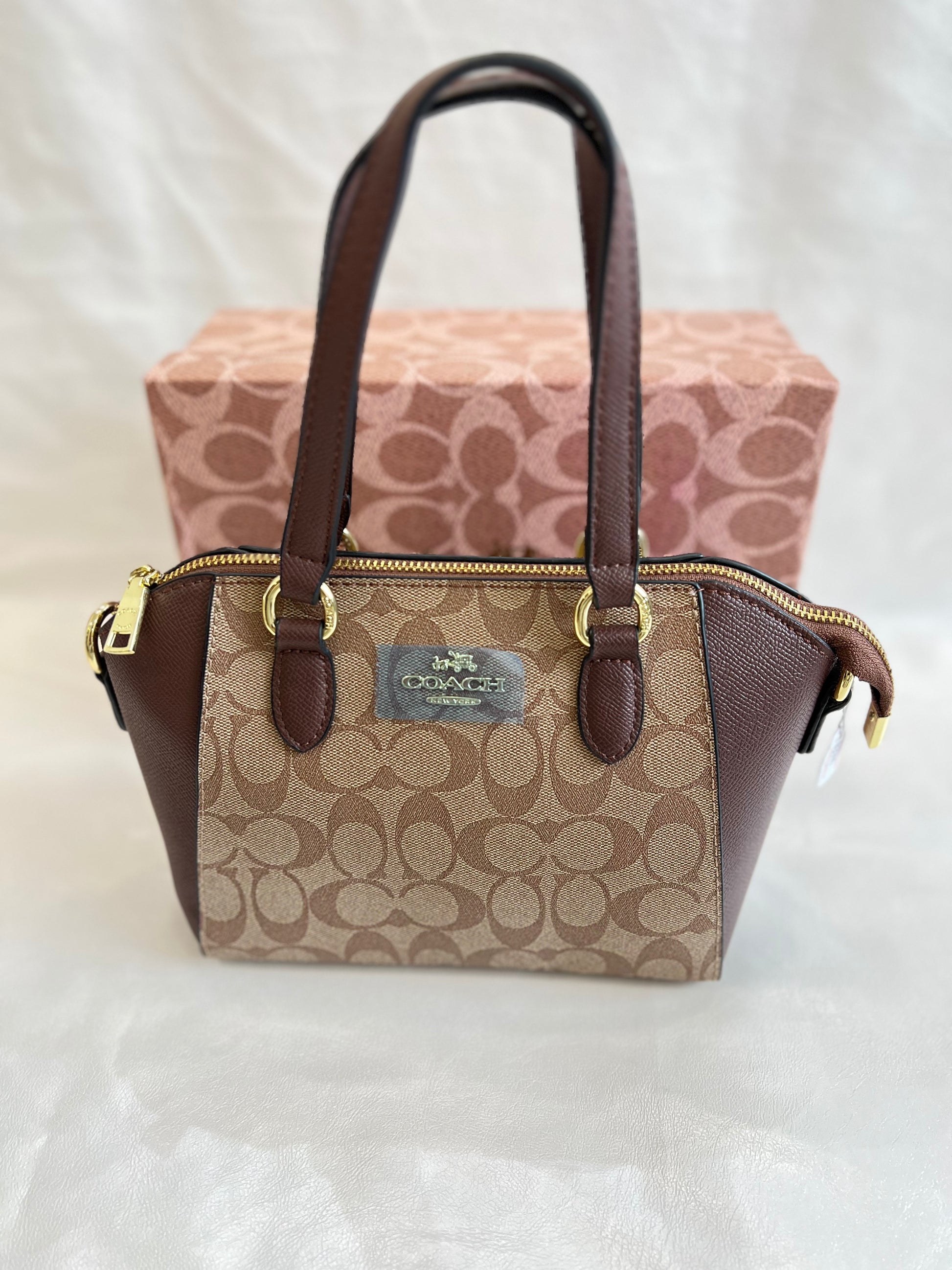 COACH APRICOT COFFEE HAND BAG WITH BOX luxurytag.fashion