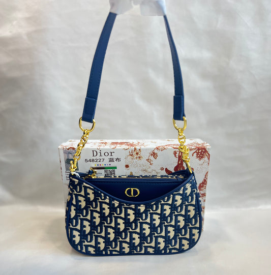 DIOR BLUE SHOULDER BAG (WITH BOX)