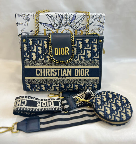 CHRISTIAN DIOR WITH BELT SHOULDER BAG (WITH BOX )