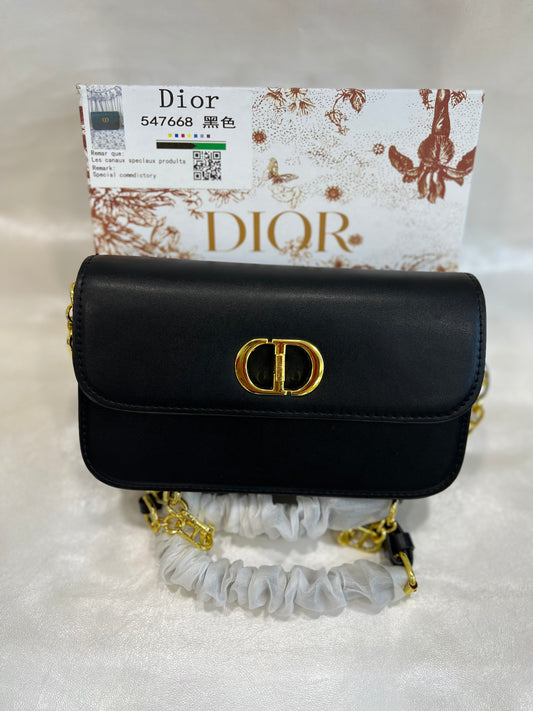 DIOR 30 MONTAIGNE BLACK SLING BAG (WITH BOX)