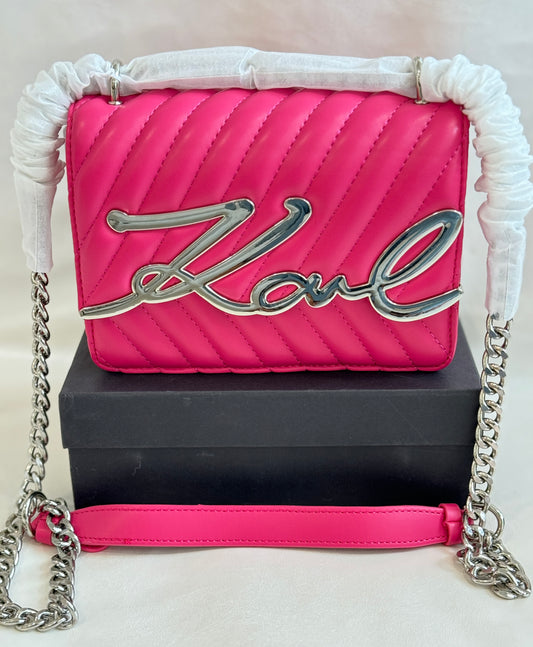 KARLL LAAGERFELD K SIGNATURE PINK COLOR SLING BAG ( WITH BOX )