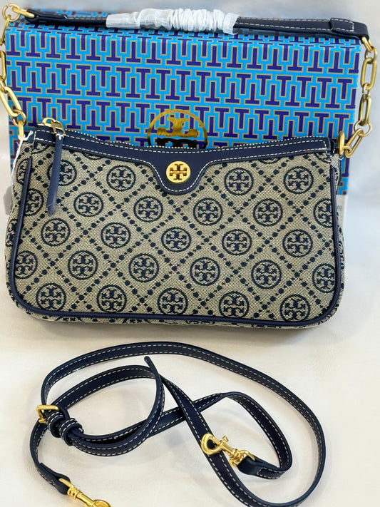 TORY BURCH T BLUE  SLING BAG ( WITH BOX )