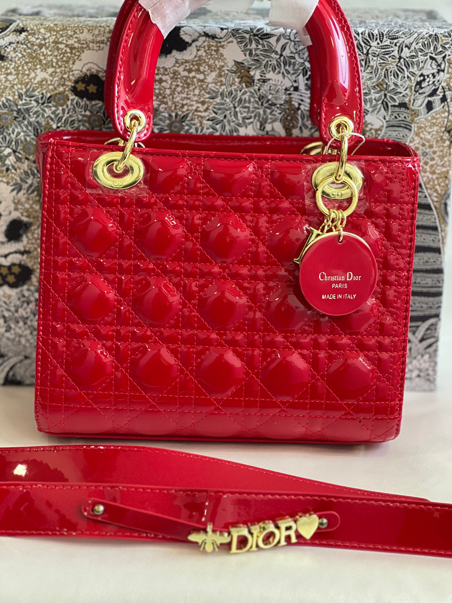 LADY DIOR RED HANDBAG ( WITH BOX )
