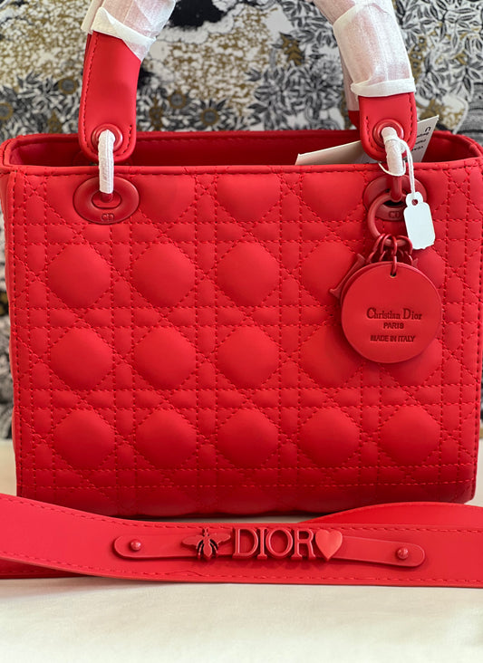 LADY DIOR RED HANDBAG ( WITH BOX )