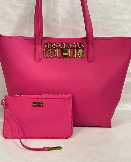 VERSACE JEANS COUTURE PINK CHARM TOTE BAG ( WITHOUT BOX )