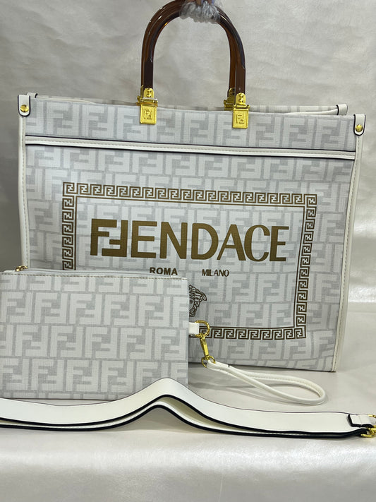 FENDI ROMA WHITE TOTE ( WITHOUT BOX )