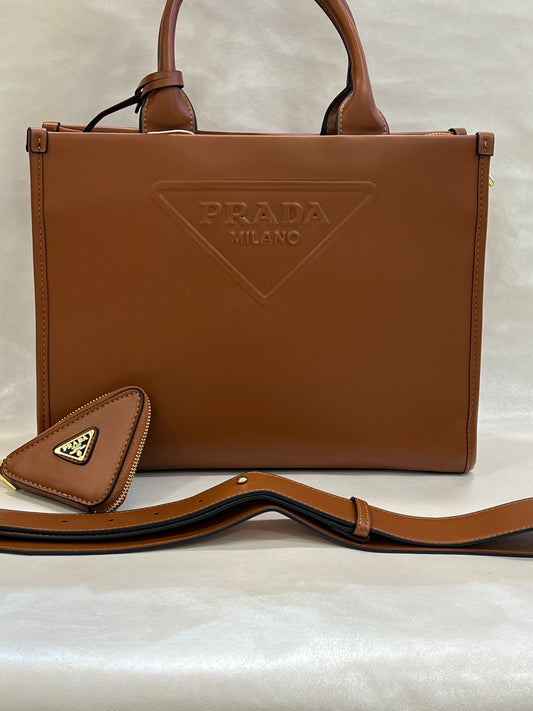 PRADA BROWN COLOR TOTE BAG ( WITHOUT BOX )
