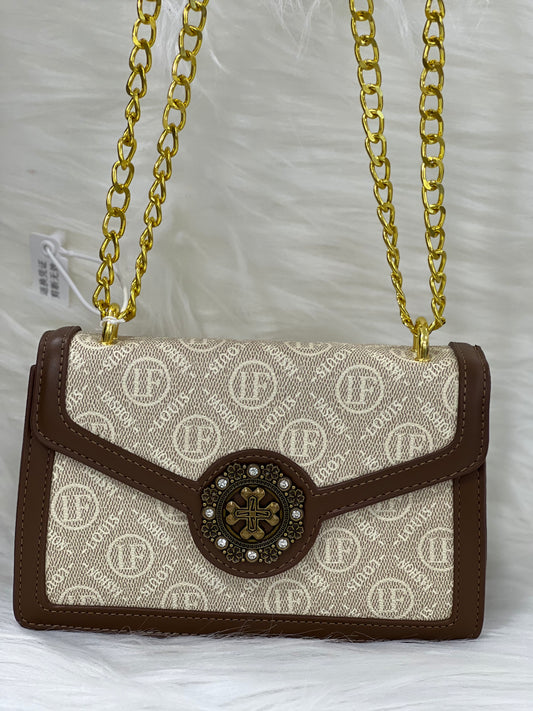 LV WHITE BROWN CASUAL BAG ( SLING BAG )