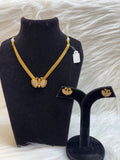 TITLI-GOLD BUTTERFLY AD PENDANT SET WITH MULTI CHAIN & EARRINGS TBS-39