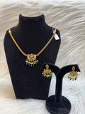 CHAND LAXMI-GREEN MOTI TEMPLE ATTA NECKLACE TBS-43