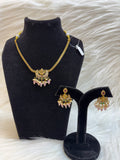 CHAND LAXMI-PINK MOTI TEMPLE ATTA NECKLACE TBS-44