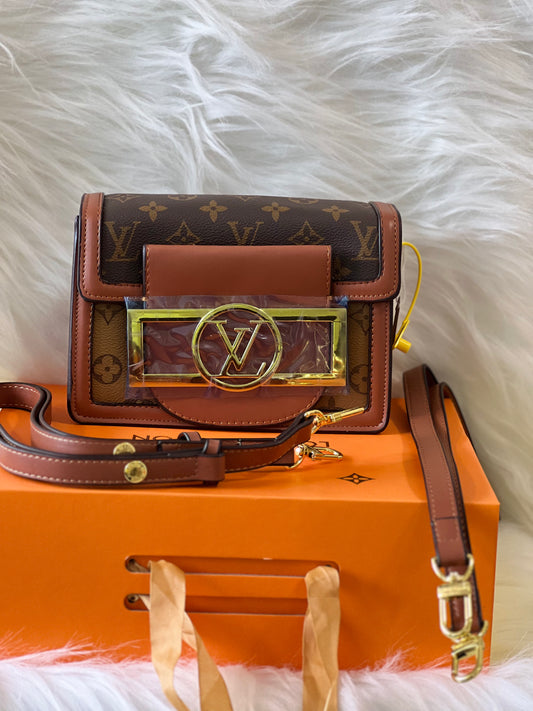 Louis Vuitton Dauphine Brown Coffee Shoulder Bag (With Box)
