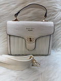 DIANA KORR WHITE CROCO EMBOSSES VERTICAL SHOULDER BAG TBS-DK 11