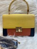 DIANA KORR YELLOW & BLUE COLOR HANDLE BAG TBS-DK4