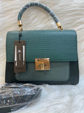 DIANA KORR GREEN & GREY COLOR TOP HANDLE BAG TBS-DK5