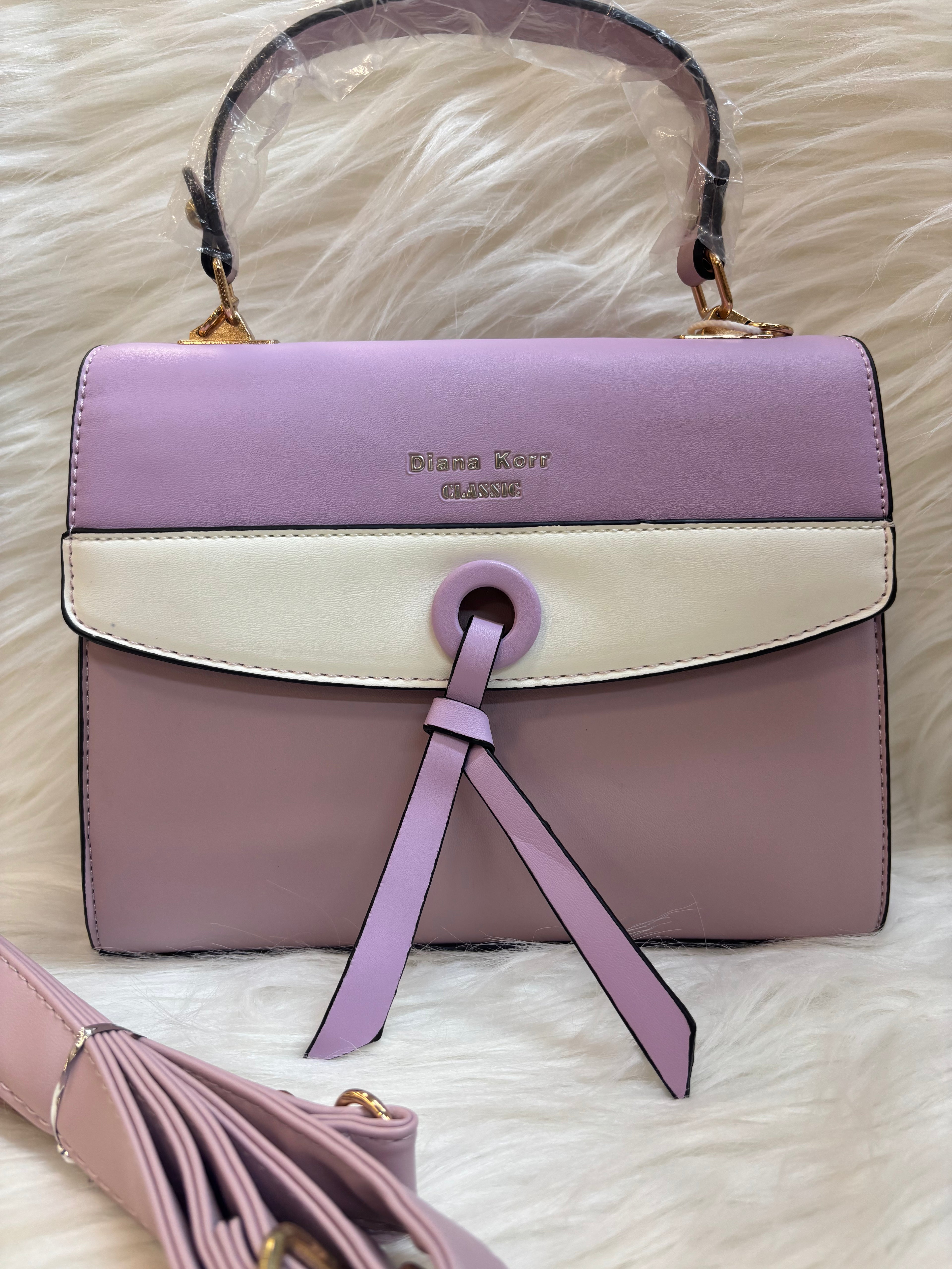 DIANA KORR CLASSIC TWO-TONE LAVENDER PURPLE TOP HANDLE SLING BAG-TBS-DK1