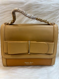 DIANA KORR MUSTARD BOW DESIGN TWO TONE HAND BAG TBS-DK6