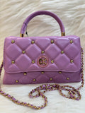 DIANA KORR PURPLE DK LOGO QUILTED HANDBAG TBS-DK8