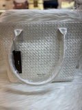 DIANA KORR EMPORIO OFF WHITE WOVEN TEXTURED TOTE BAG WITH PEARL STUDS TBS-DK29