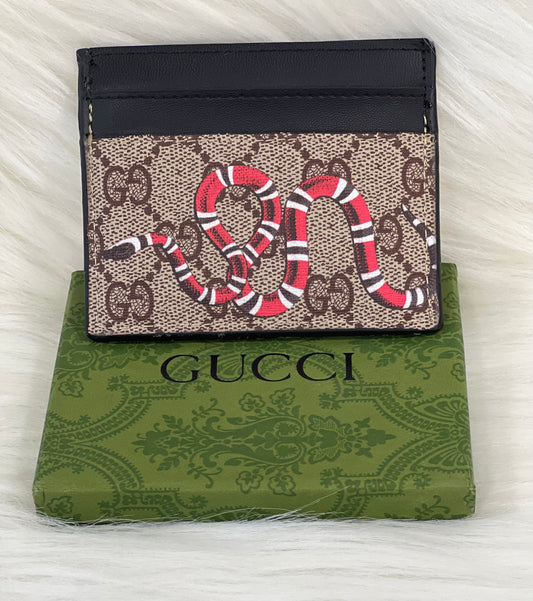 GUCCI Kingsnake print GG Supreme card holder