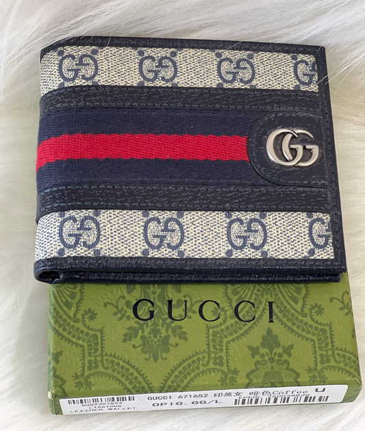 Leather Bi Fold Gucci Wallet For Mens ( With Box )